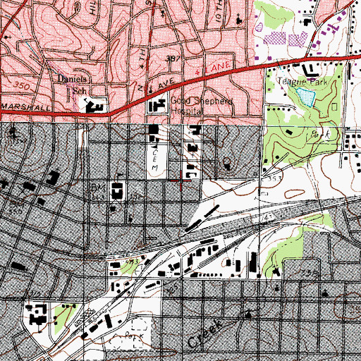 Topographic Map of Saint Anthony Catholic Church, TX
