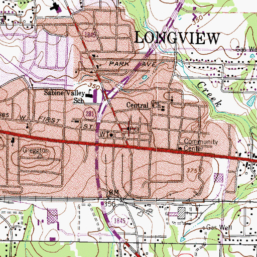 Topographic Map of Saint Matthews Catholic Church, TX