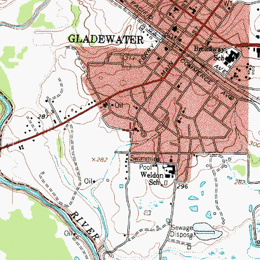 Topographic Map of Church of Christ, TX