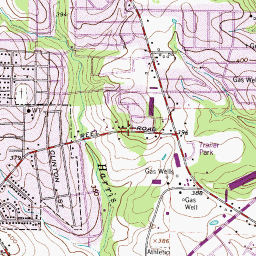 Topographic Map of Church of Christ Reel Road, TX