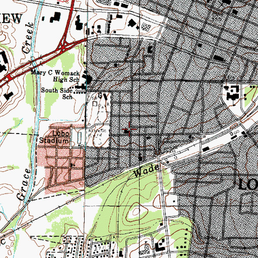 Topographic Map of Harrison Street Church of Christ, TX