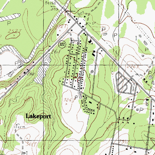 Topographic Map of Lakeport Church of Christ, TX
