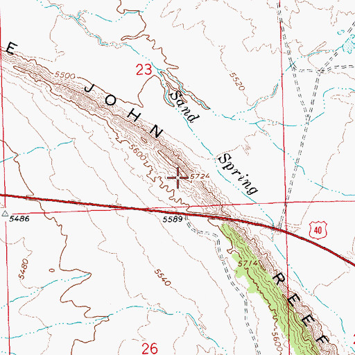 Topographic Map of Snake John Reef, CO