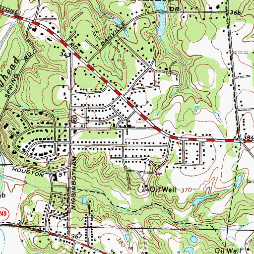 Topographic Map of First Church of God, TX