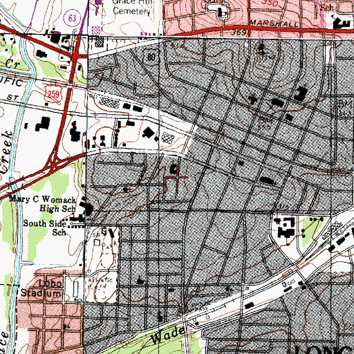 Topographic Map of Bethel Baptist Church, TX
