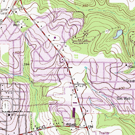 Topographic Map of Camille Acres Baptist Church, TX
