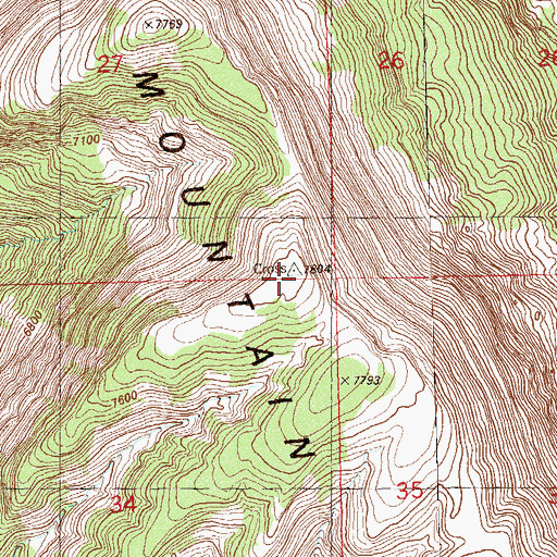 Topographic Map of Cross Mountain, CO