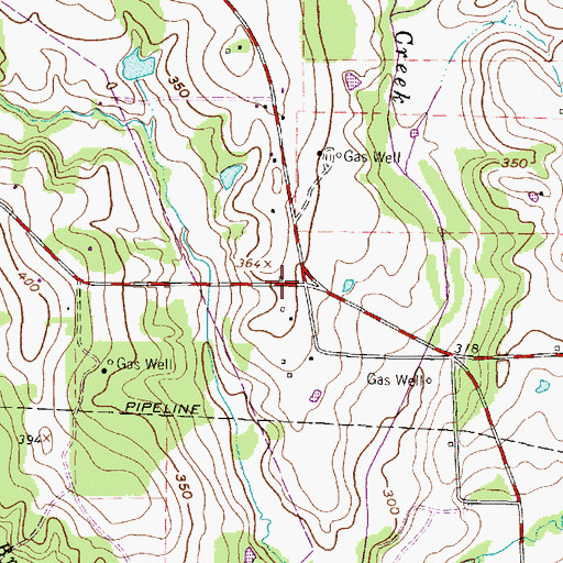 Topographic Map of Fellowship Baptist Church, TX