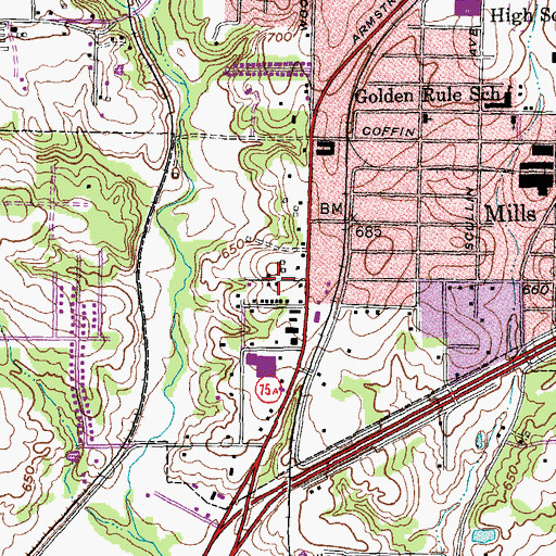Topographic Map of Iron Ore Baptist Church, TX