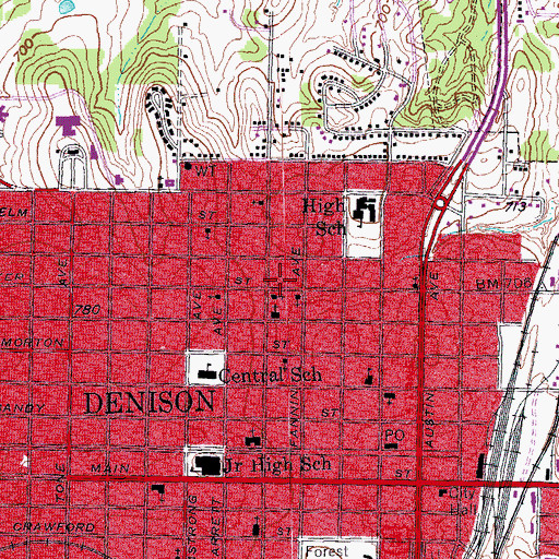 Topographic Map of Mount Zion Baptist Church, TX
