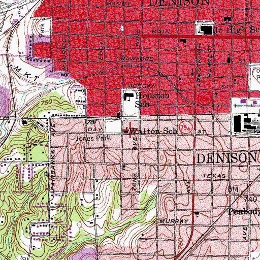Topographic Map of Pleasant Grove Baptist Church, TX
