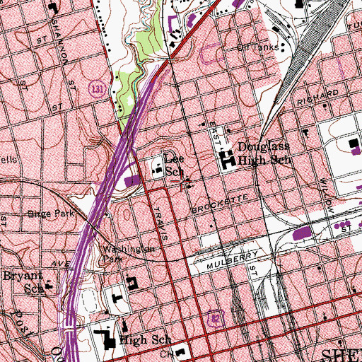Topographic Map of Progressive Baptist Church, TX