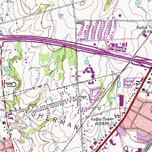 Topographic Map of Trinity Baptist Church, TX