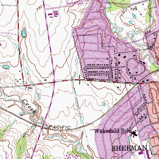 Topographic Map of West Sherman Baptist Church, TX
