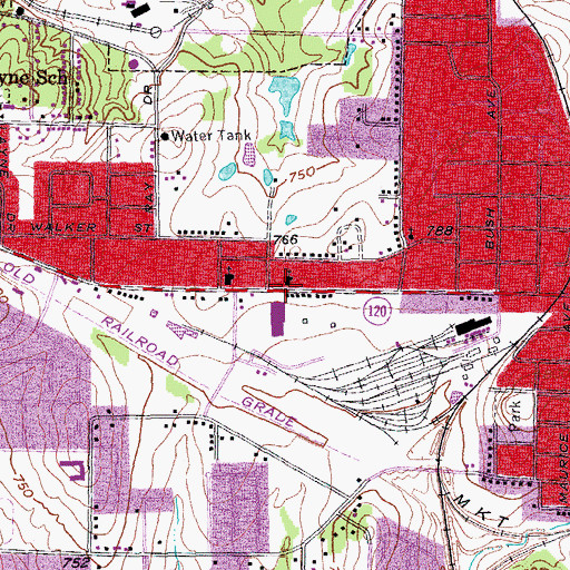 Topographic Map of Church of Christ, TX