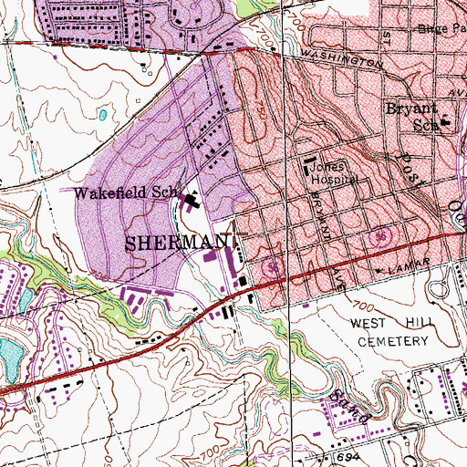 Topographic Map of Church of Christ, TX