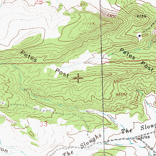 Topographic Map of Petes Post, CO