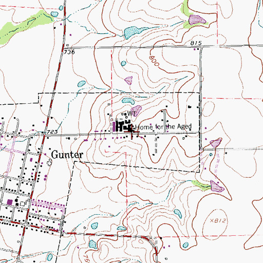 Topographic Map of College Hill Church of Christ, TX