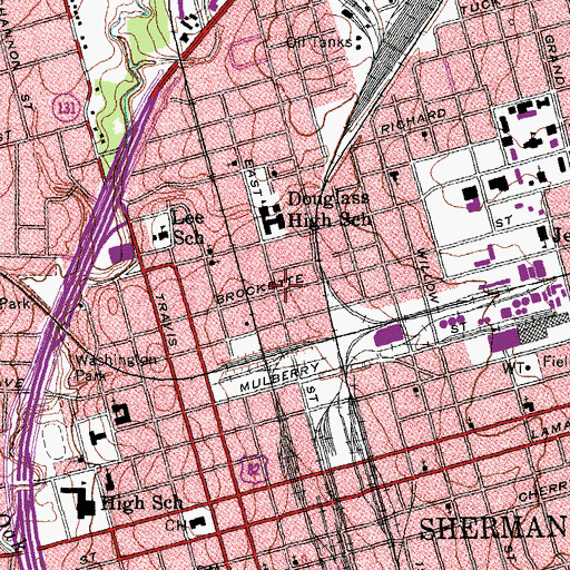 Topographic Map of Latter Rain Church of God and Christ, TX