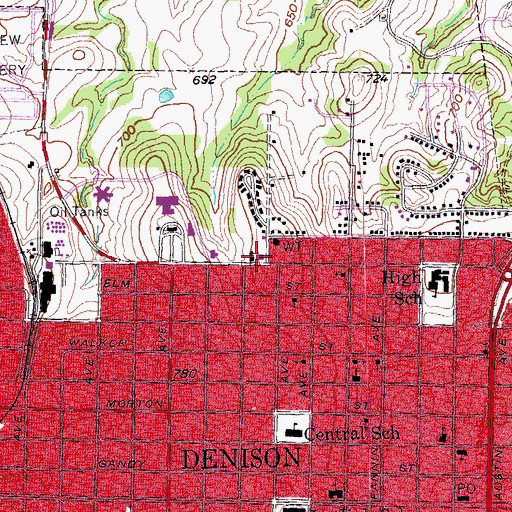 Topographic Map of Saint Emanuel Church of God in Christ, TX