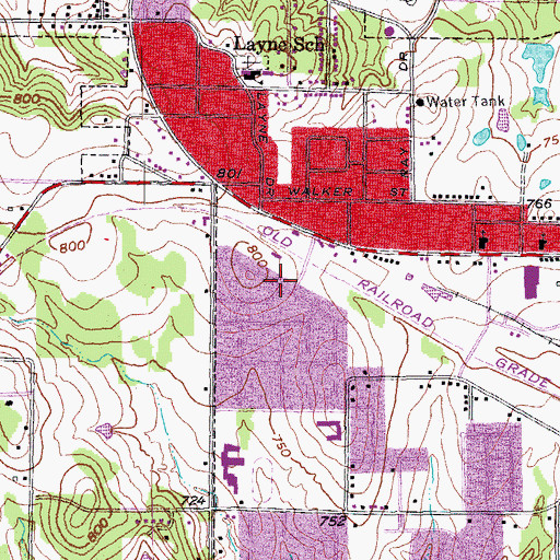 Topographic Map of Price Memorial United Methodist Church, TX