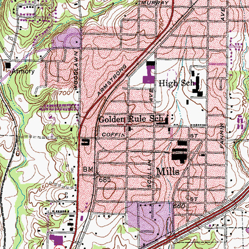 Topographic Map of Amazing Grace Pentecostal Church of God, TX