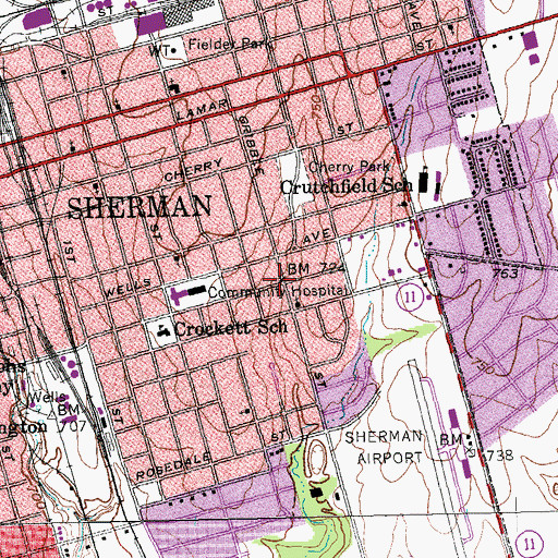 Topographic Map of Pentecostal Church of God, TX