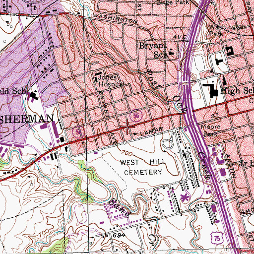 Topographic Map of Greater Life Community Church, TX