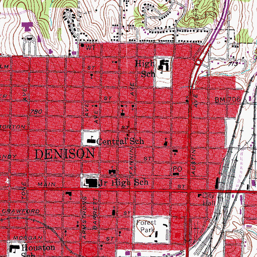 Topographic Map of Saint Luke Church, TX