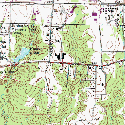 Topographic Map of Gospel Light Baptist Church, TX