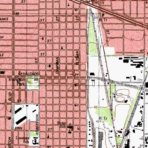 Topographic Map of Zion Star Missionary Baptist Church, TX