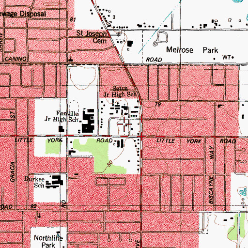 Topographic Map of Assumption Catholic Church, TX