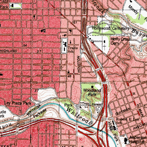 Topographic Map of Church of the Holy Trinity, TX