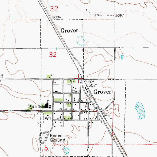 Topographic Map of Grover, CO