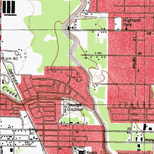 Topographic Map of Saint Albans Old Catholic Church, TX