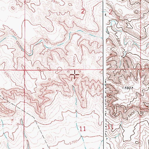 Topographic Map of Chalk Bluffs, CO