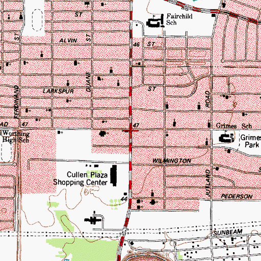 Topographic Map of Saint Francis Xavier Church, TX
