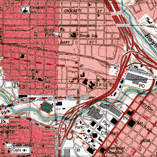 Topographic Map of Saint Josephs Catholic Church, TX