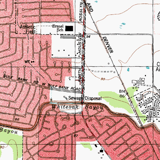 Topographic Map of Woodland Trails Baptist Church, TX