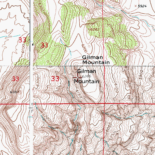 Topographic Map of Gilman Mountain, CO
