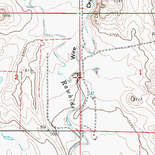 Topographic Map of Wire Draw, CO