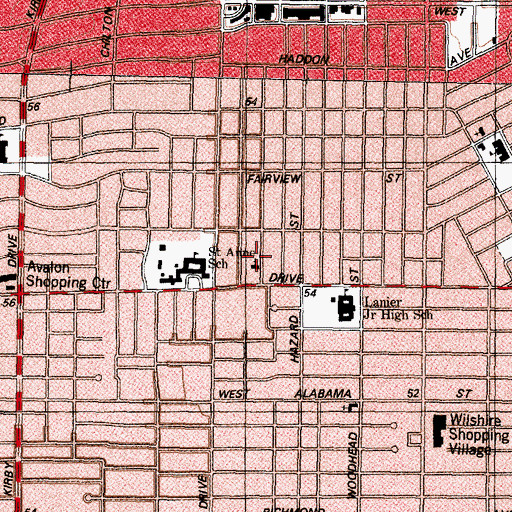 Topographic Map of Third Baptist Church, TX