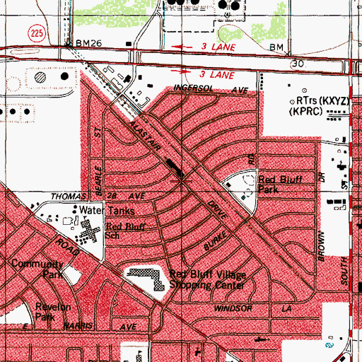 Topographic Map of Thomas Avenue Baptist Church, TX