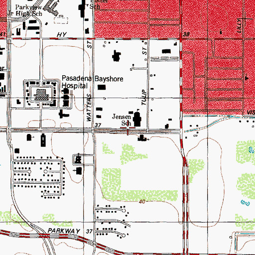 Topographic Map of Trinity Baptist Church, TX