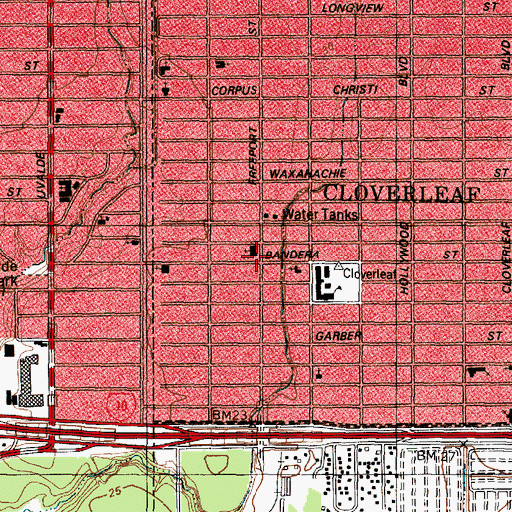 Topographic Map of Trinity Missionary Baptist Church, TX