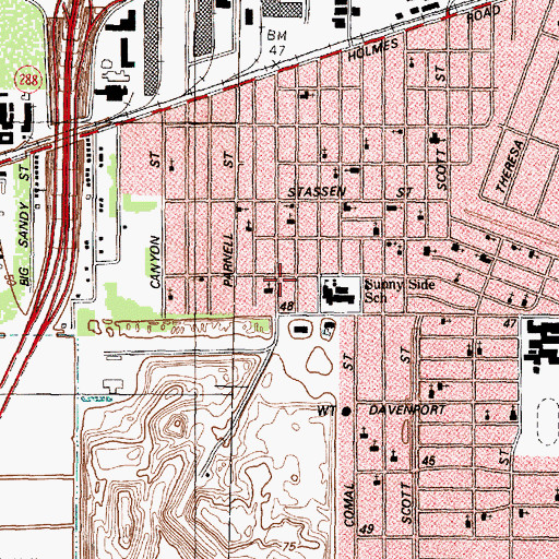 Topographic Map of Trinity Missionary Baptist Church, TX
