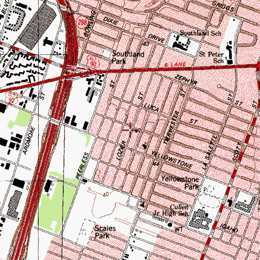 Topographic Map of True Believers Missionary Baptist Church, TX
