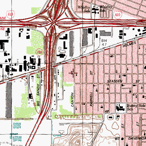 Topographic Map of True Word Baptist Church, TX