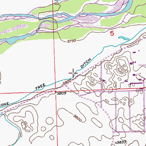 Topographic Map of Lone Tree Ditch, CO