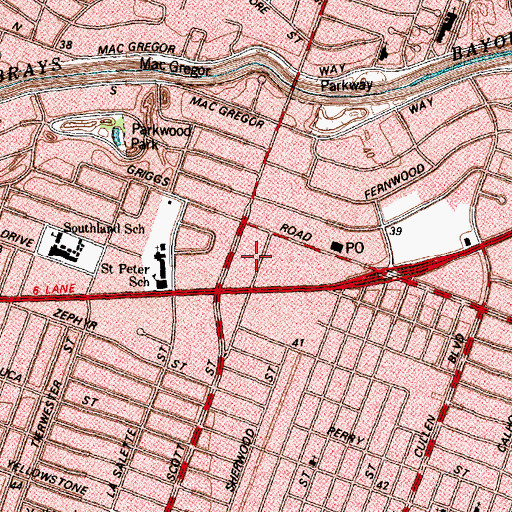 Topographic Map of Twentieth Century Missionary Baptist Church, TX